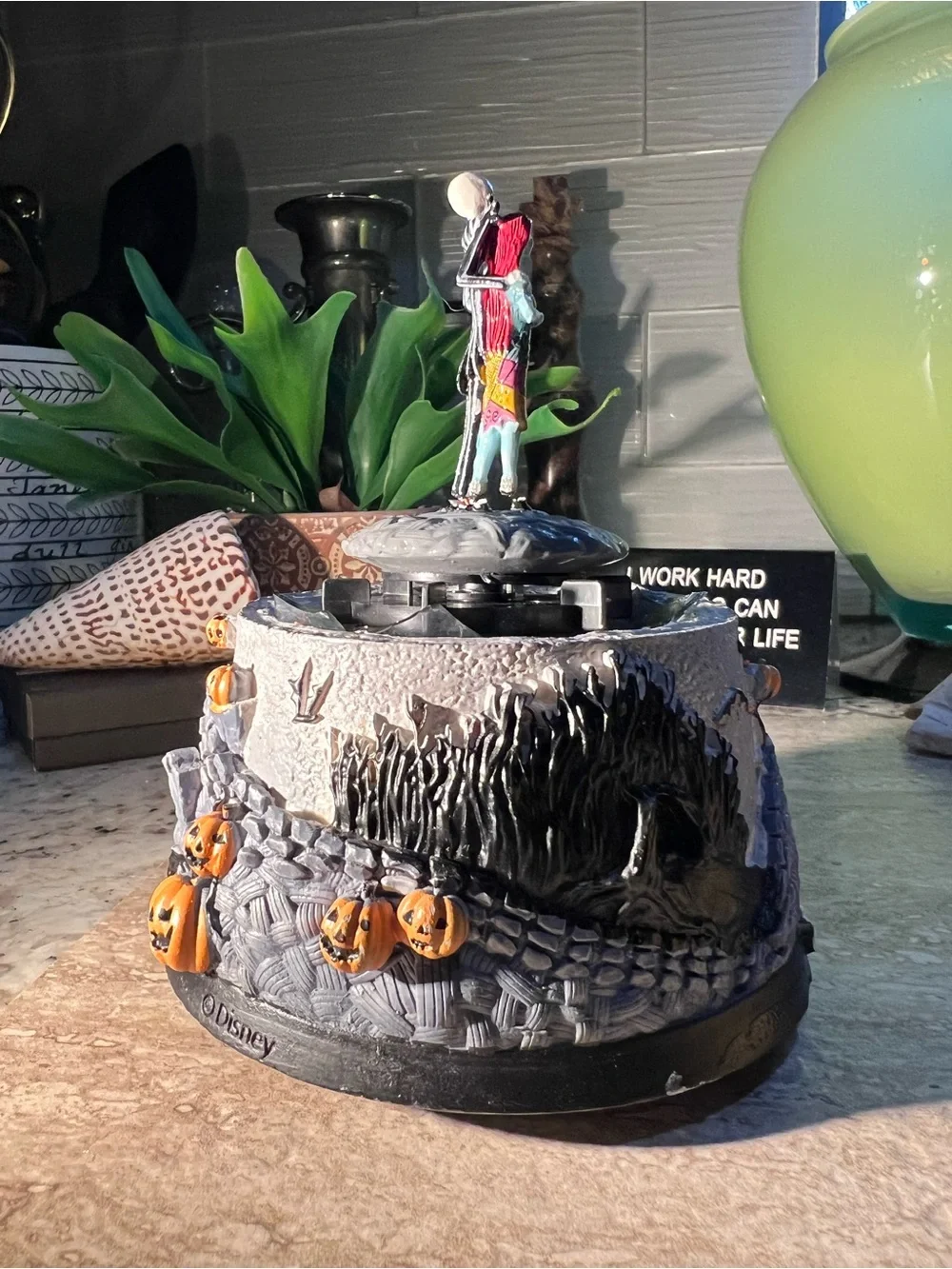 The Nightmare Before Christmas Jack & Sally Figurine Music Box read below